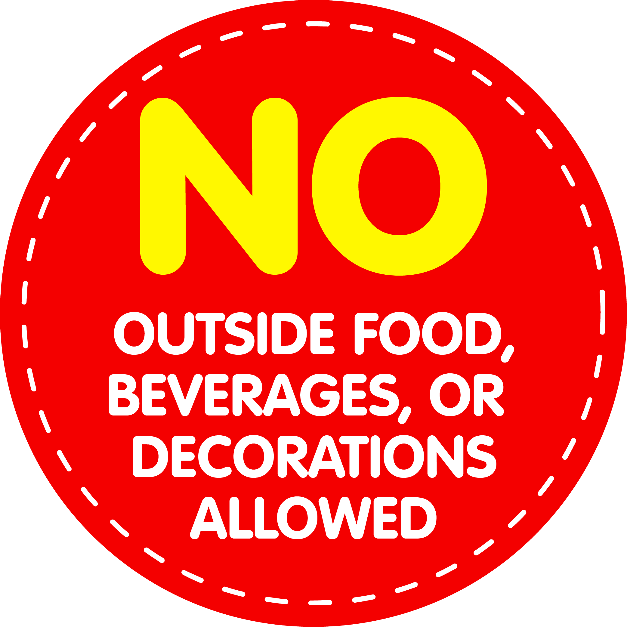 No Food and Decoration Banner